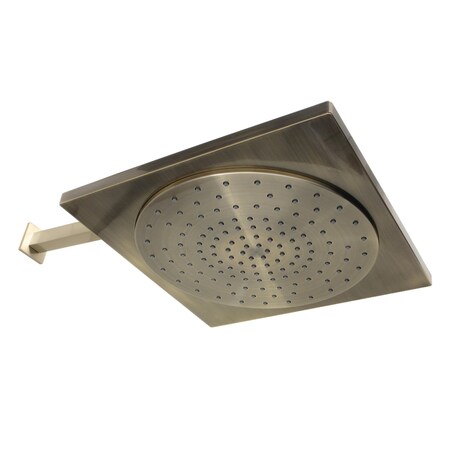 Showerscape KX8223CK 12-Inch Rainfall Square Shower Head with 16-Inch Shower Arm, Antique Brass KX8223CK